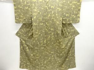 縮緬地色紙に花更紗模様小紋着物